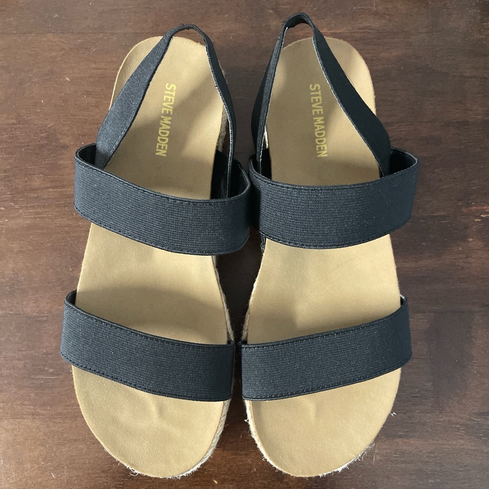 Steve Madden Black Minimalist Sandals